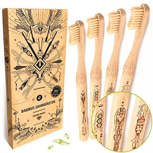 10 Stück Bambus Holz sanfte mittel natürliche Zahnbürste mit weichen Borsten 