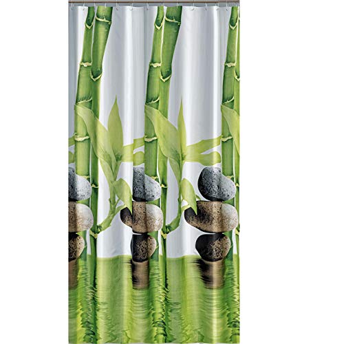 Badezimmer Duschvorhang Wasserdichte Stoffteiler Sheer 12 Haken Bambus