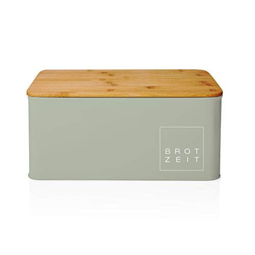 Brotbox Edelstahl Brotkasten Brotkiste Holz Bambus Box Oval 35x25x15,5cm ECO 