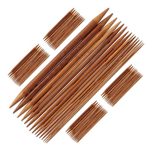 75 Stück 15 Größe Doppelseitige Bambus Stricknadel Holzstricknadeln für